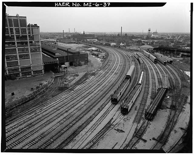 Dodge Hamtramck Plant RAILYARD FROM CONSTRUCTION BUILDING, 1980