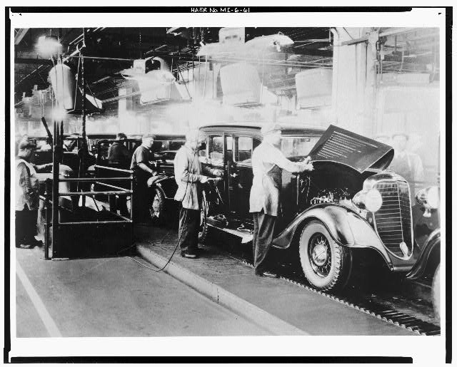Dodge Hamtramck Plant ASSEMBLING BUILDING #1, FINAL ASSEMBLING LINE, VIEW NORTHEAST 1934