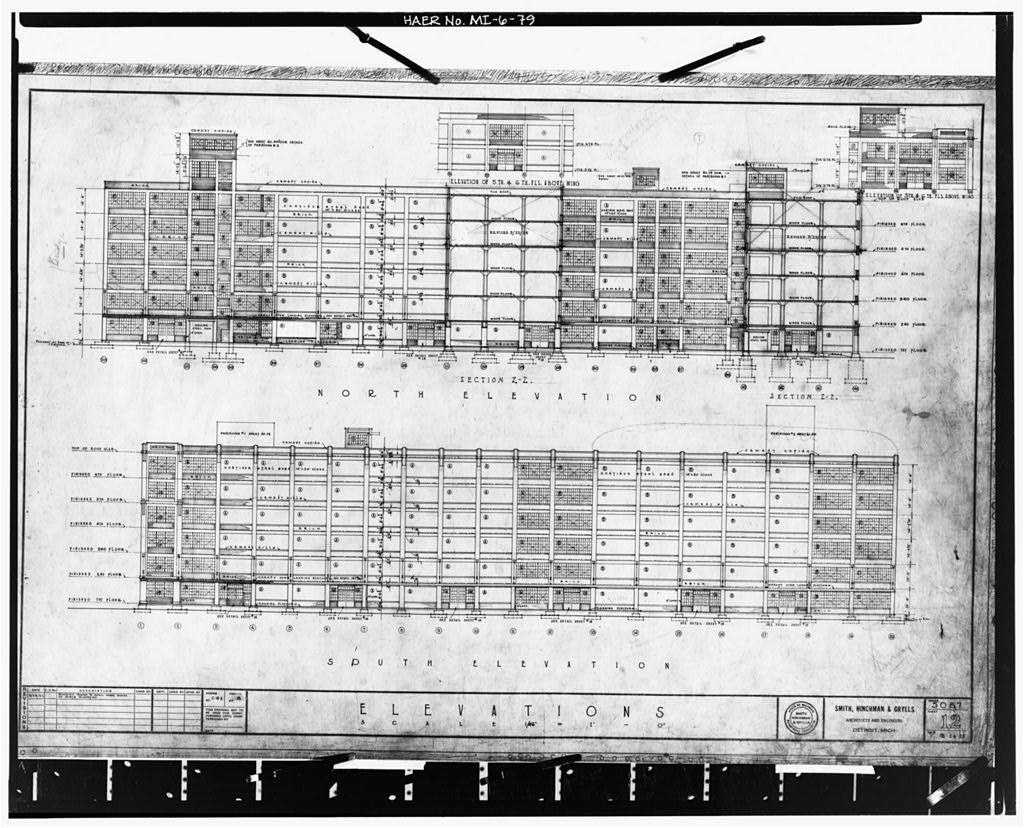 Dodge Hamtramck Plant ASSEMBLING BUILDING #2, ELEVATIONS, 1923