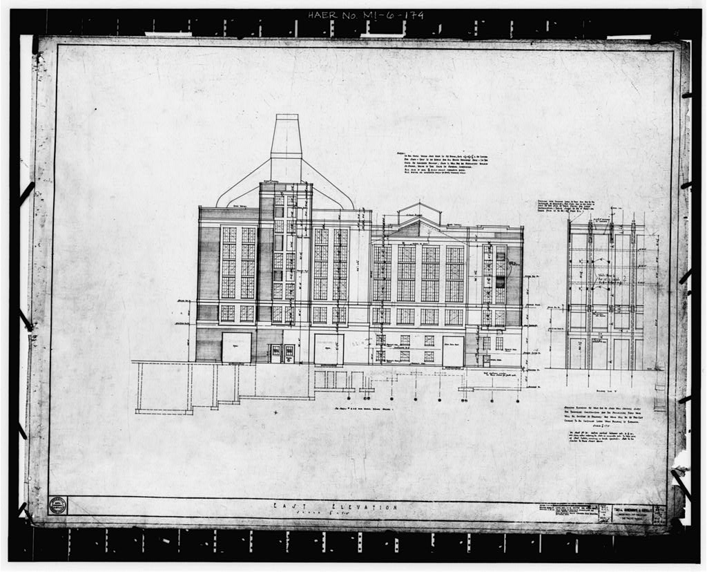 Dodge Hamtramck Plant POWER HOUSE, EAST ELEVATION, 1920