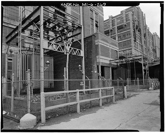 Dodge Hamtramck Plant TRANSFORMERS EAST OF POWER HOUSE, VIEW NORTHWEST, 1980